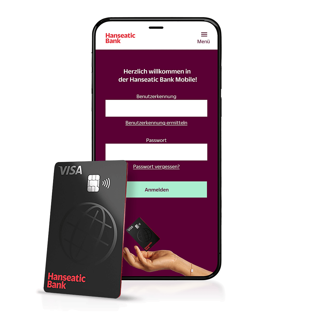 Screen: Die App Hanseatic Bank Mobile mit GenialCard